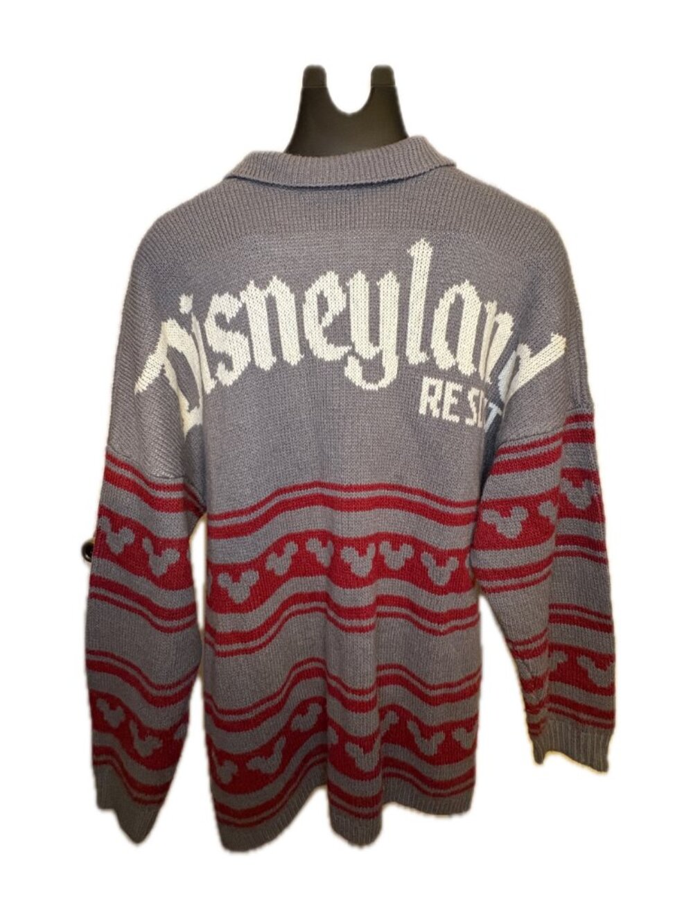 Disney Spirit Jersey Disneyland Cardigan Red Gray Holiday Christmas Size Medium